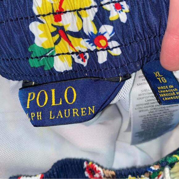 Polo Ralph Lauren Big Boys 5.75” Hawaiian Bear Color Block Swim Trunk XL (18) - Picture 10 of 14